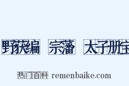 野获编·宗藩·太子册宝是什么意思的图片